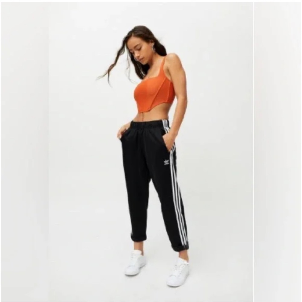 Adidas cropped black track pants size m